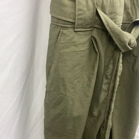 Everlane The Fatigue Utility Short Sleeve Linen Blend Jumpsuit Army Green Sz 00 - Picture 6 of 12